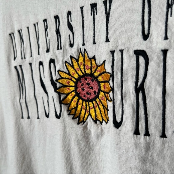 Vintage XL University of Missouri Single Stitch Short Sleeve Crewneck Sunflower - Picture 5 of 9
